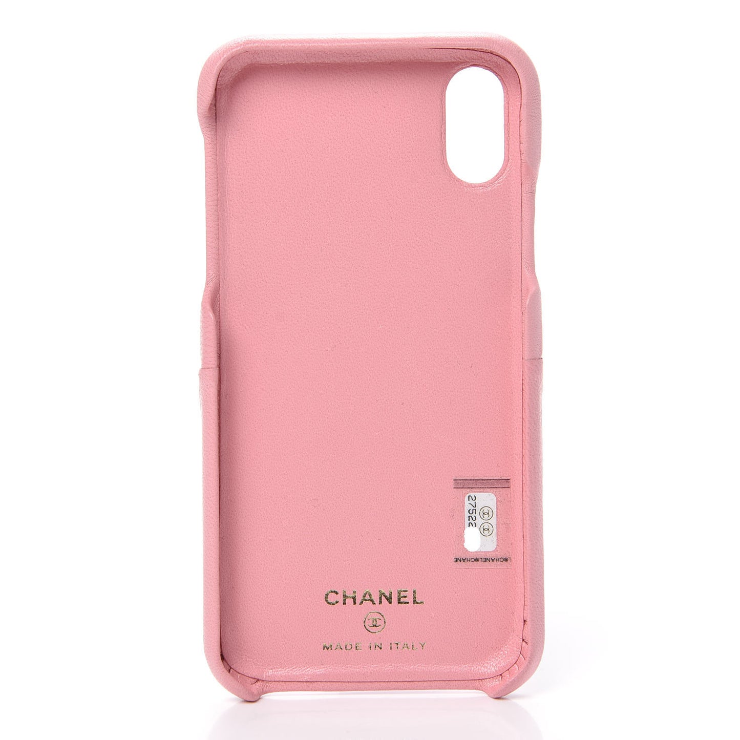 Lambskin Quilted iPhone X Coco Tech Case Pink