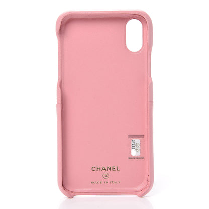 Chanel Lambskin Quilted iPhone X Coco Tech Case Pink 3 of 6