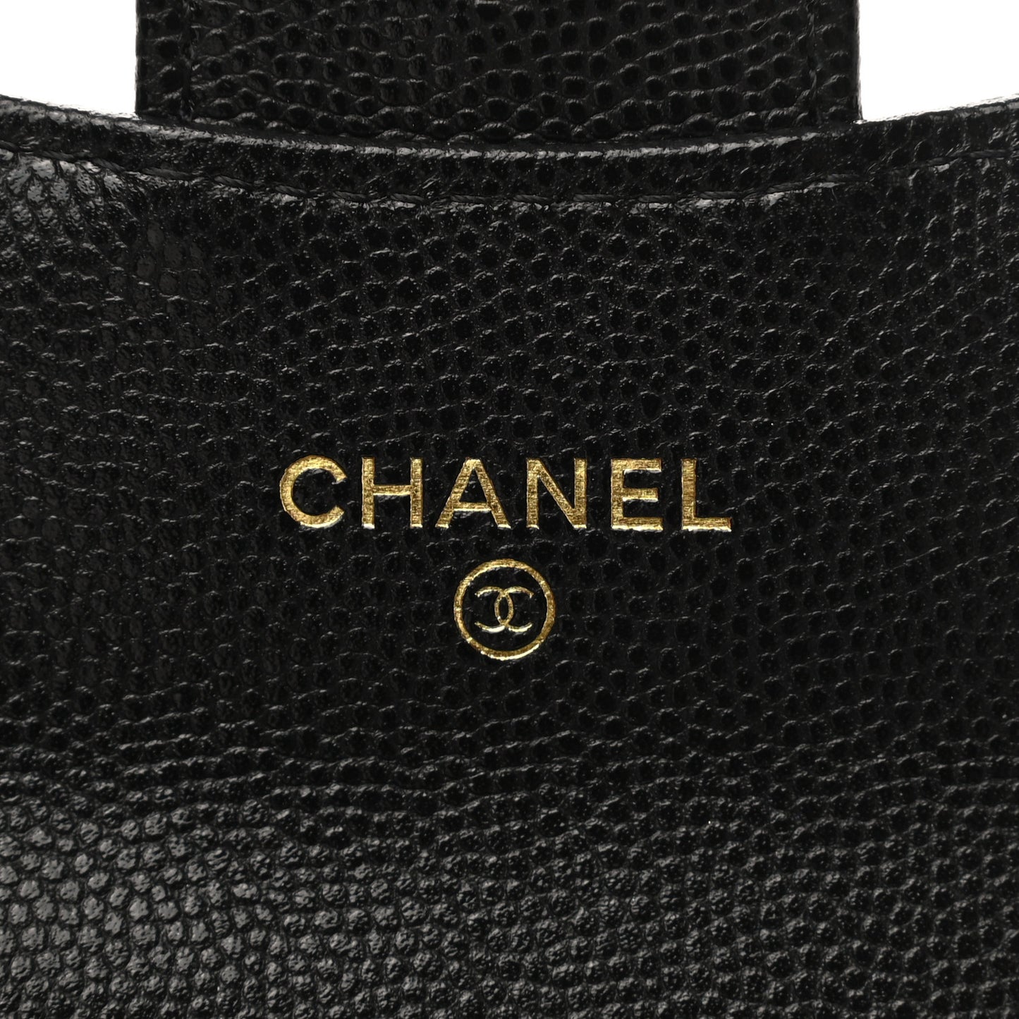 Caviar Quilted Flap Card Holder Chain Wristlet Black