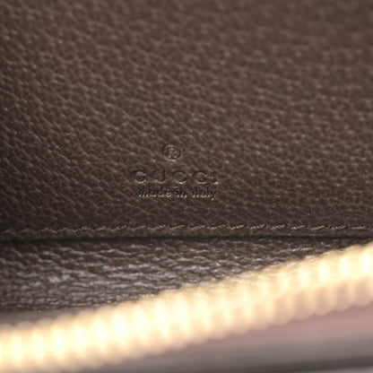 Gucci GG Supreme Monogram Textured Dollar Calfskin Web Ophidia Zip Around Card Case Wallet Beige Ebony New Acero 7 of 7