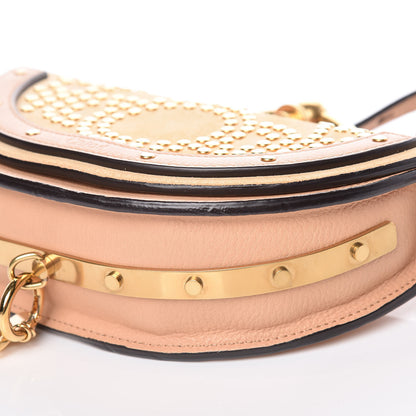 Chloe Suede Calfskin Constellation Studded Small Nile Bracelet Minaudiere Bag Blush Nude 6 of 10
