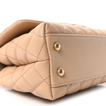 Chanel Caviar Quilted Mini Coco Handle Flap Beige 9 of 10