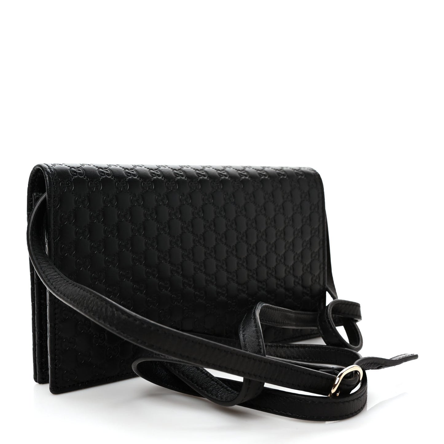 Microguccissima Crossbody Wallet Black