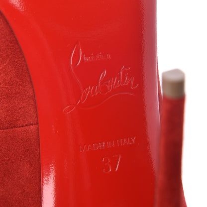 Christian Louboutin Veau Velours Pijonina 100 Booties 37 Rougissime 6 of 8