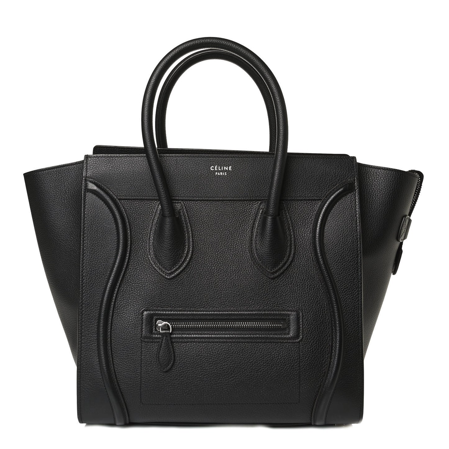 Drummed Calfskin Mini Luggage Black