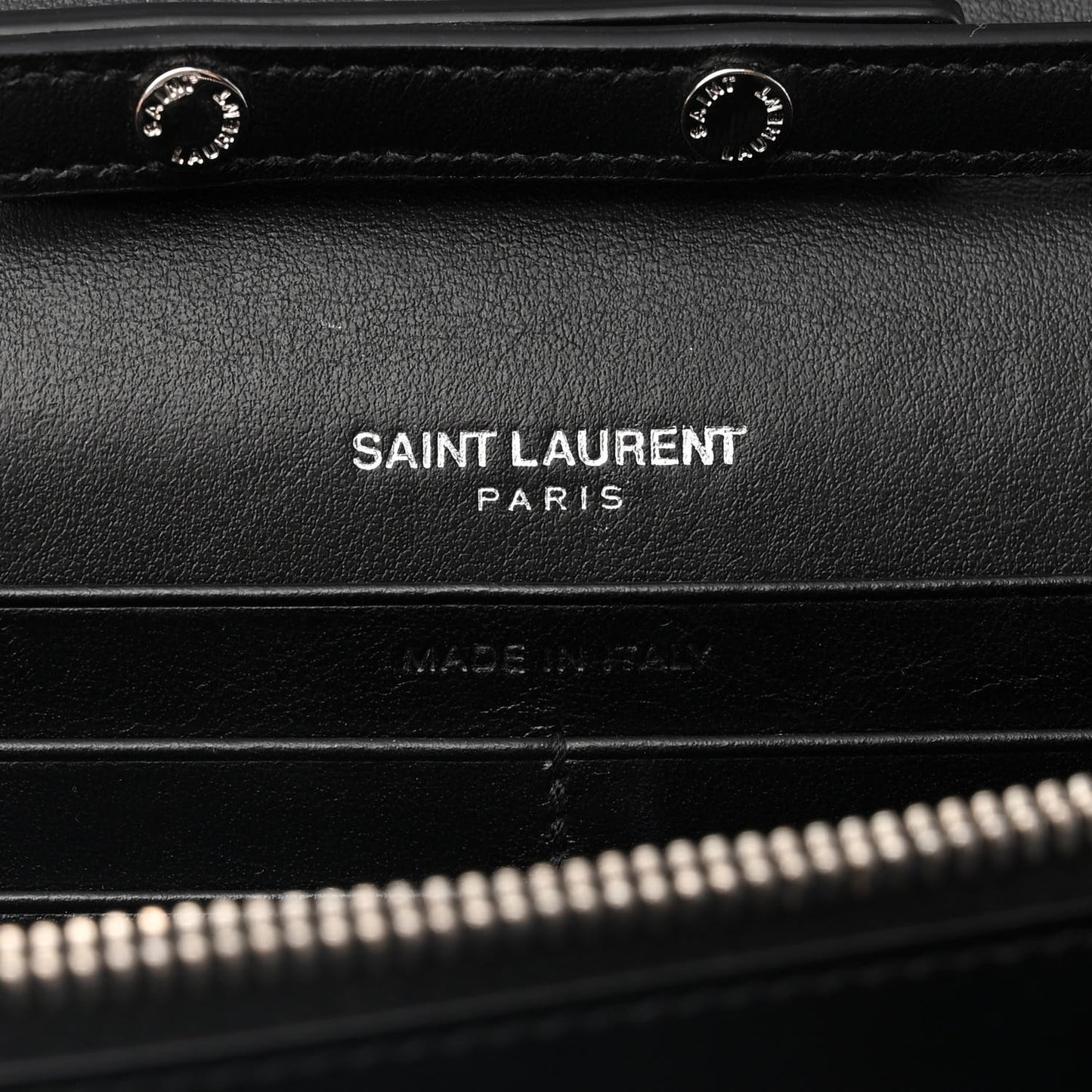 Calfskin Crocodile Embossed Monogram Chain Wallet Black