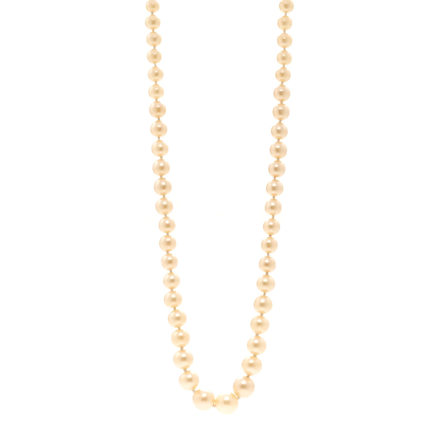 Chanel Graduated Pearl Long Necklace Gold White 1 of 5