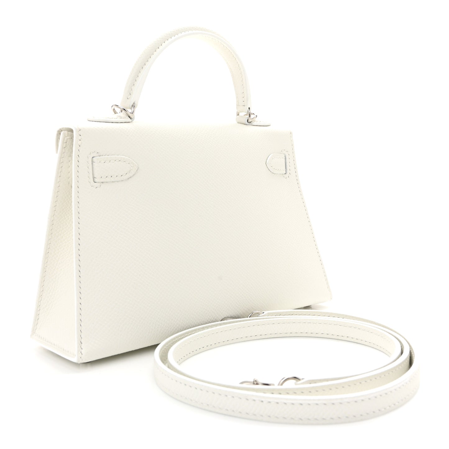 Epsom Mini Kelly Sellier 20 New White