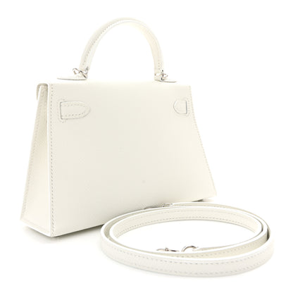 Hermes Epsom Mini Kelly Sellier 20 New White 5 of 19