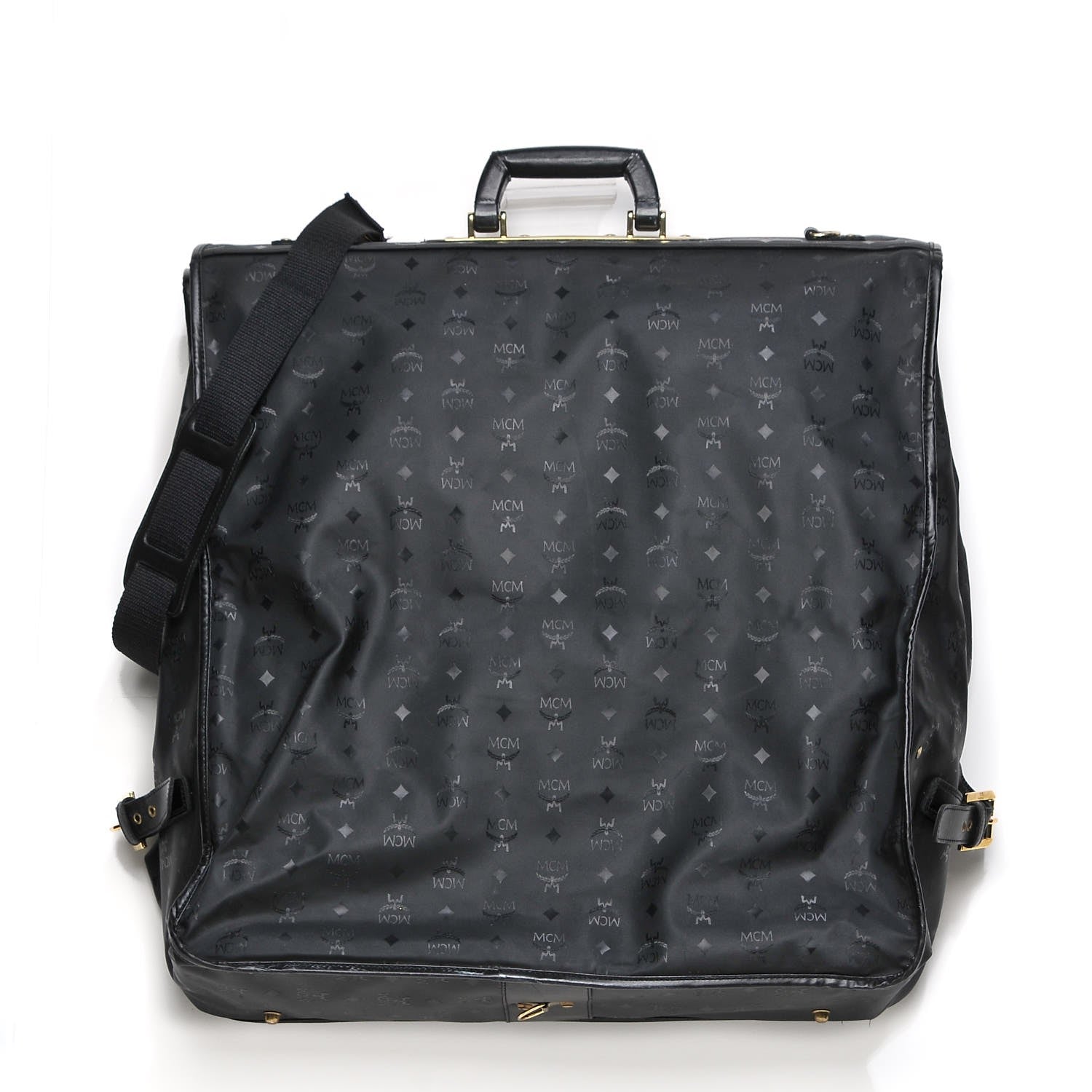 MCM Monogram Coated Canvas Garment Bag Black 3 of 19