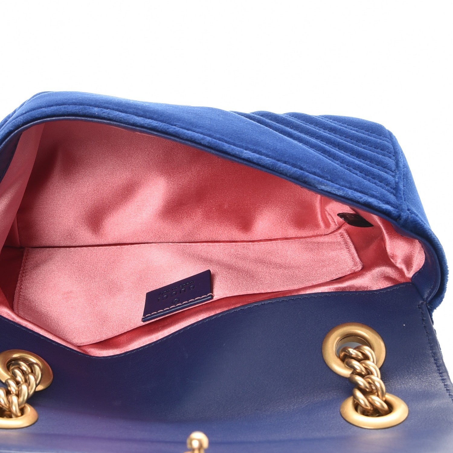 Gucci Velvet Matelasse Mini GG Marmont Shoulder Bag Cobalt Blue 5 of 8