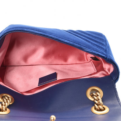 Gucci Velvet Matelasse Mini GG Marmont Shoulder Bag Cobalt Blue 5 of 8