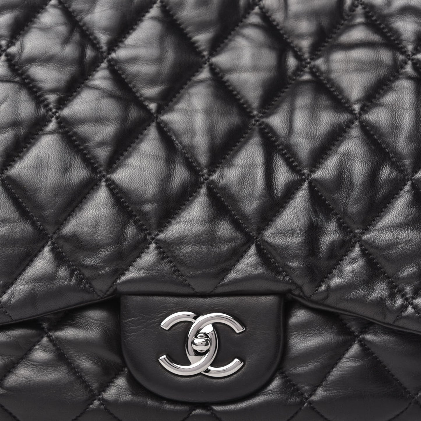Lambskin Quilted Chanel 3 Maxi Flap Bag Black