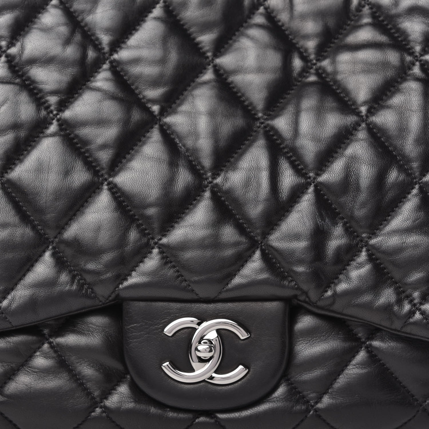 Chanel Lambskin Quilted Chanel 3 Maxi Flap Bag Black 10 of 11