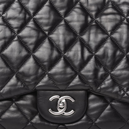 Chanel Lambskin Quilted Chanel 3 Maxi Flap Bag Black 10 of 11