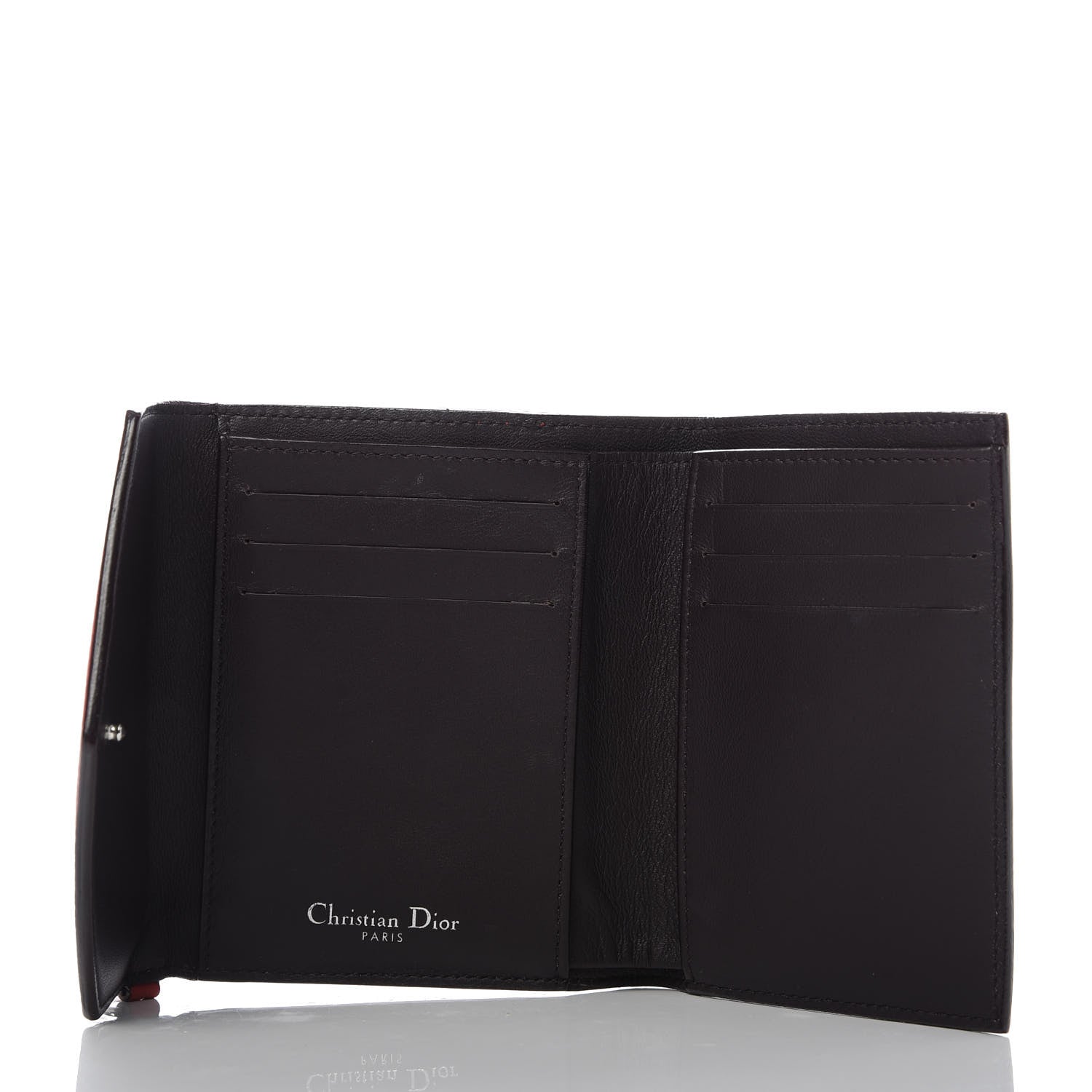 Christian Dior Bullcalf Diorissimo Medium Envelope Wallet True Red Burgundy 5 of 8