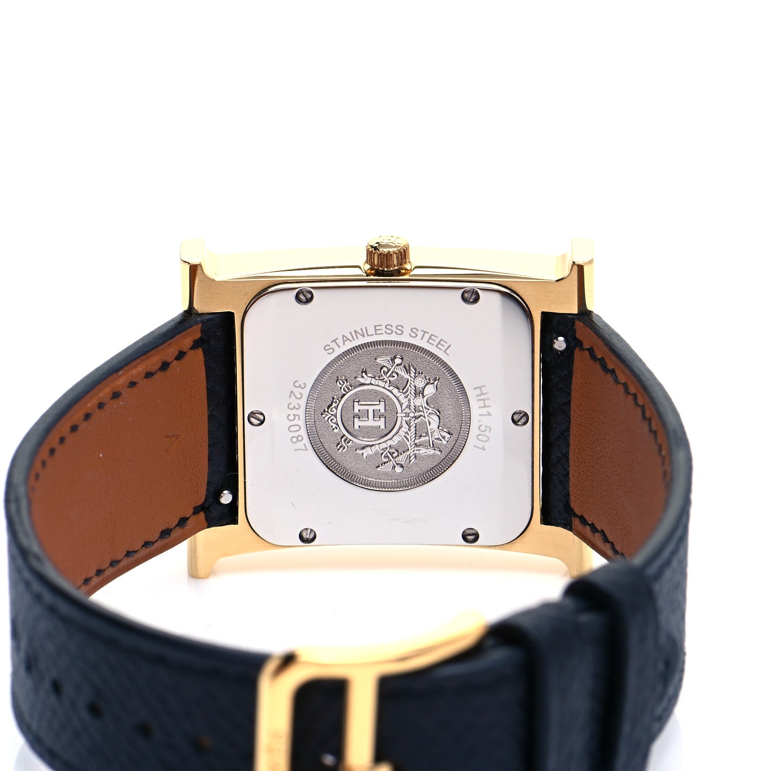 Hermes Stainless Steel Epsom 26mm Heure H Hour Quartz Watch Noir 4 of 6
