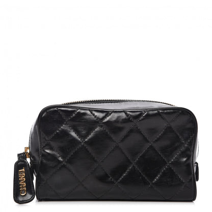 Chanel Lambskin Quilted Cosmetic Case Black 1 of 9
