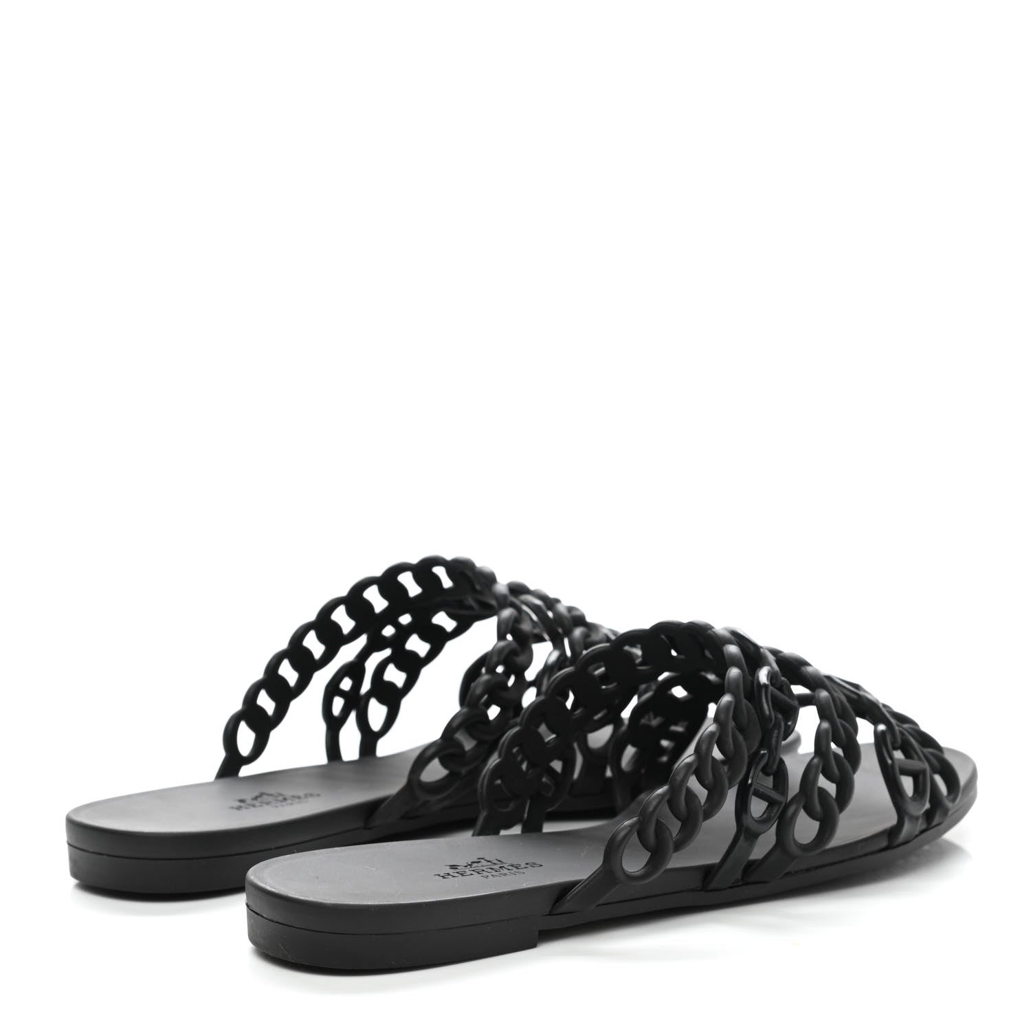 Hermes Rubber Chaine d'Ancre Nude Sandals 36 Black 4 of 7