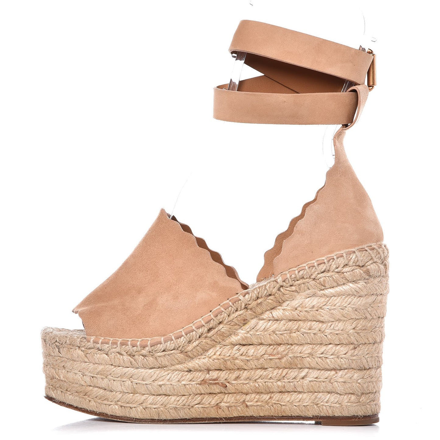 Suede D'Orsay Espadrille Wedges 36 Reef Shell