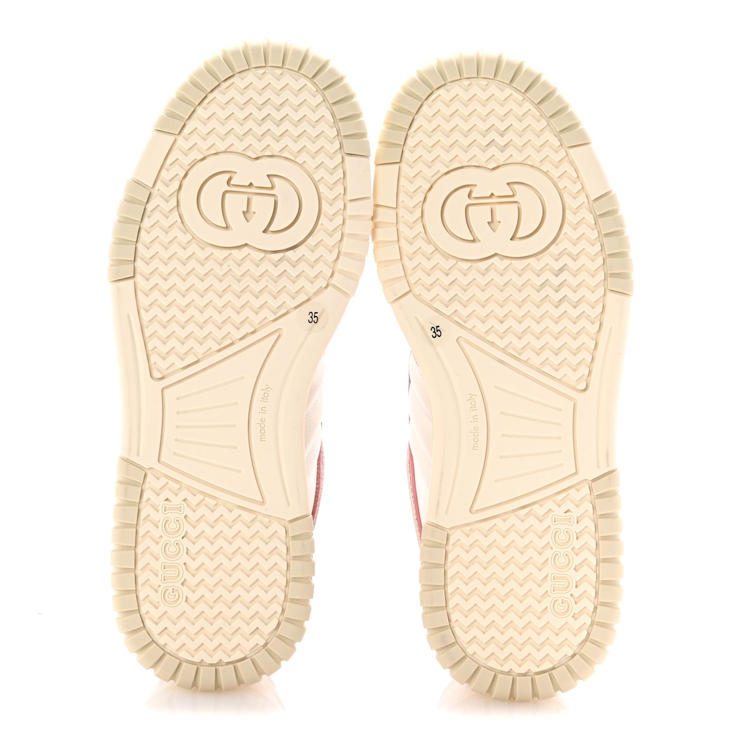 Calfskin Womens Re-Web Sneakers 35 White Pink