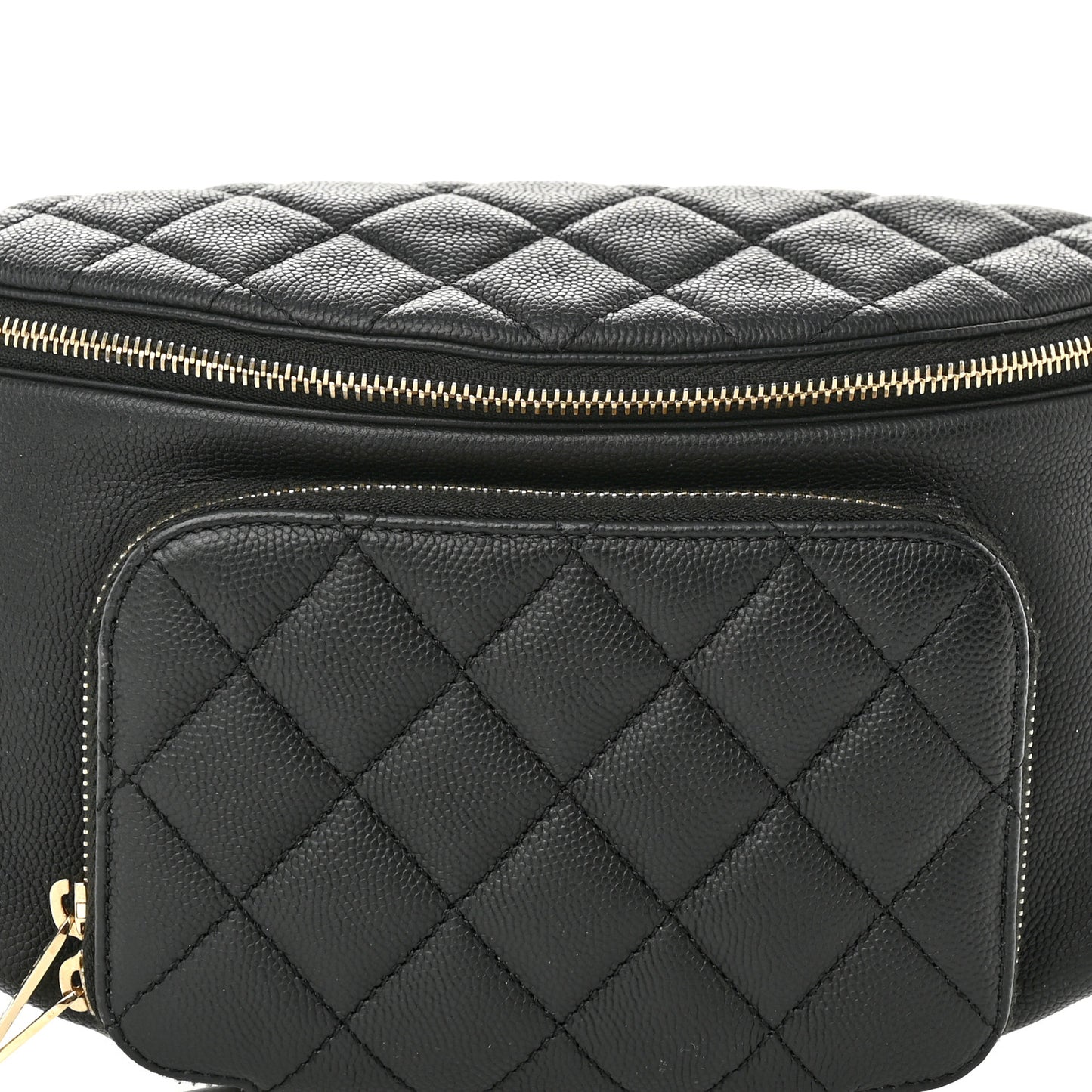 Caviar Quilted Business Affinity Waist Belt Bag Black
