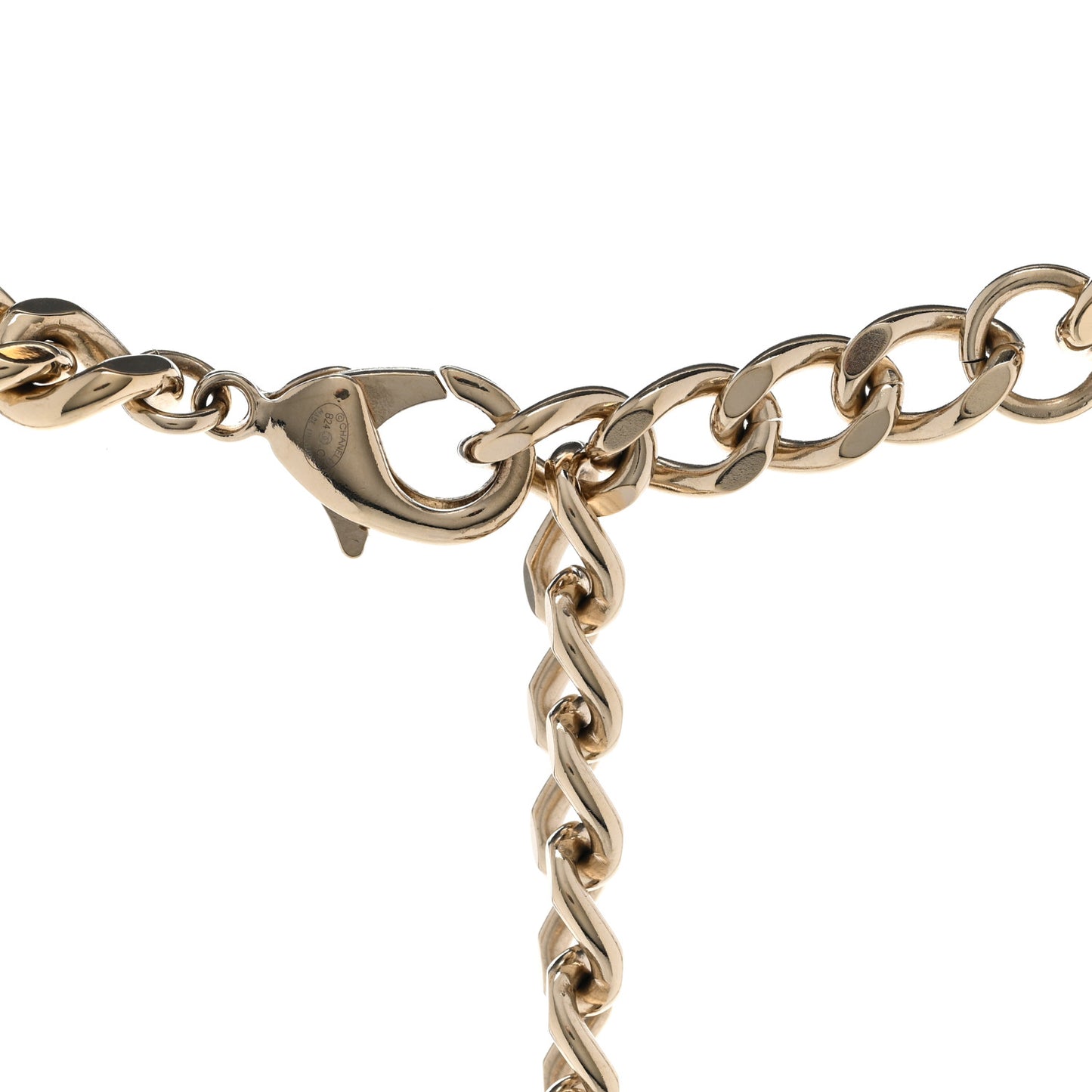 Metal Enamel Chain CC Choker Gold Multicolor