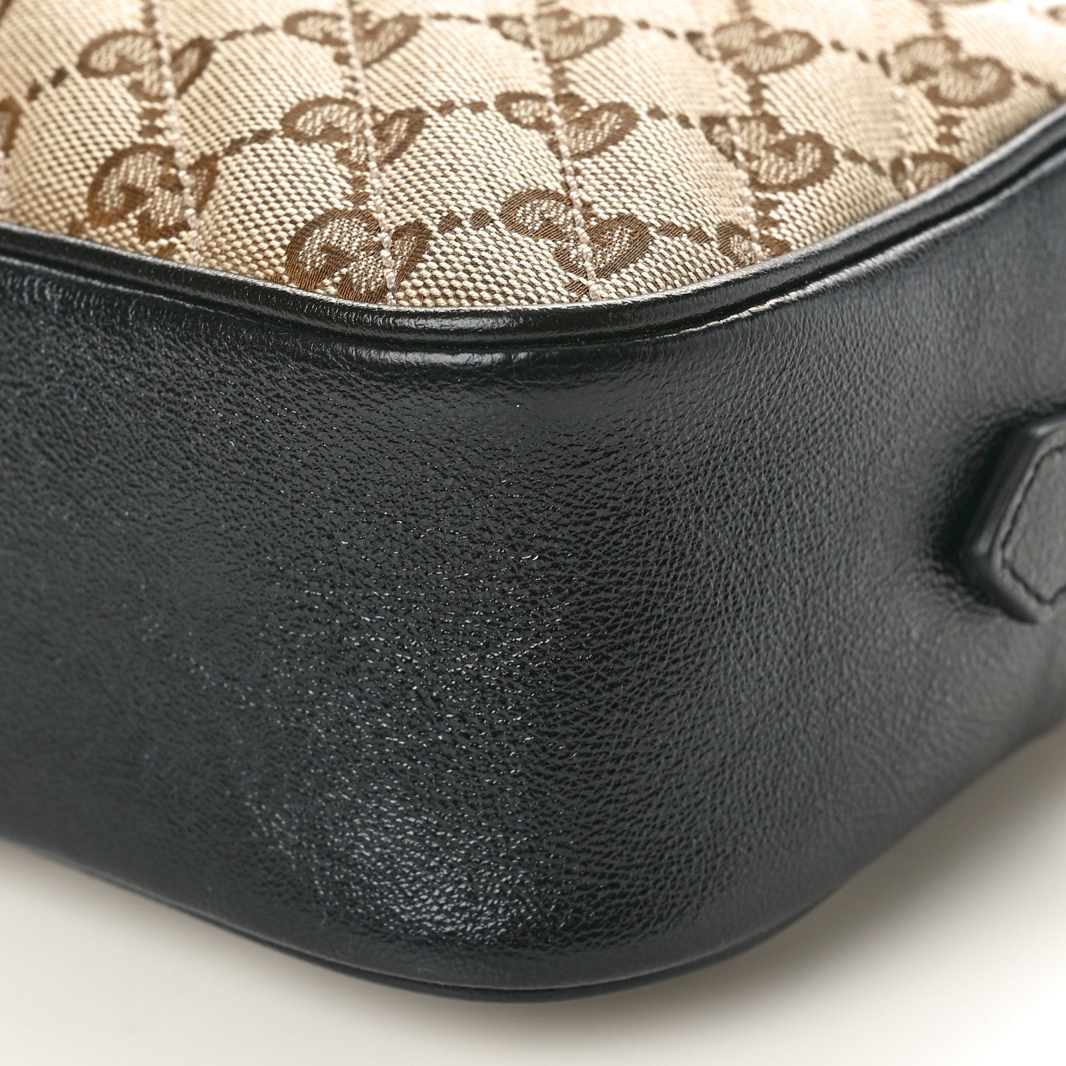 Gucci Monogram Matelasse Diagonal Small GG Marmont Chain Shoulder Bag Beige Black 10 of 10
