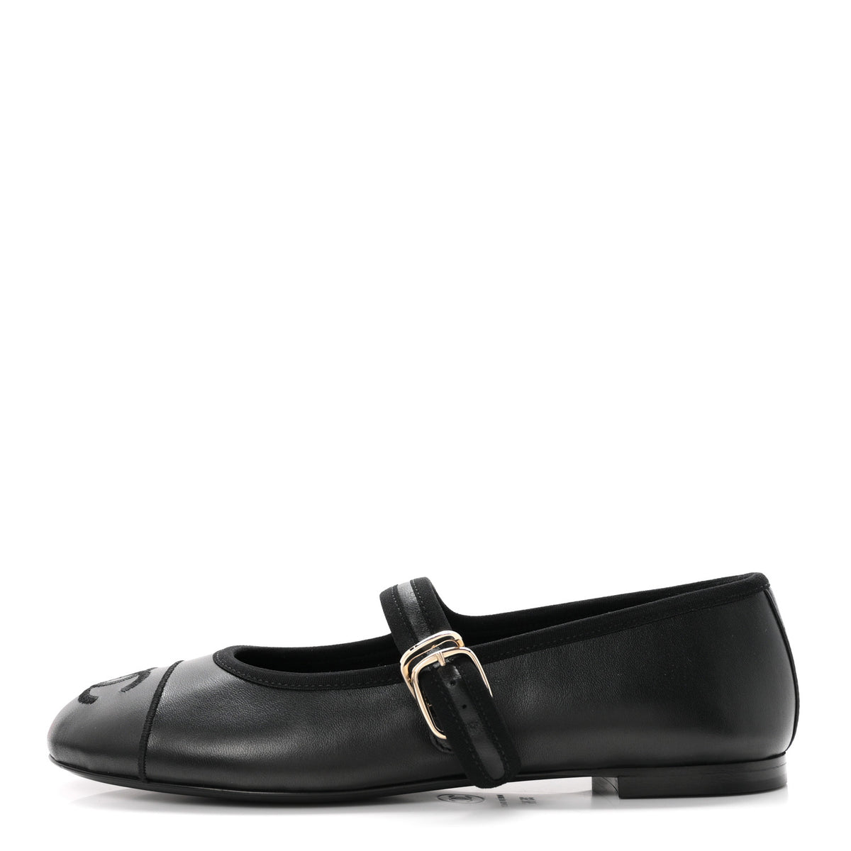 Lambskin Mary Jane Flats 35.5 Black