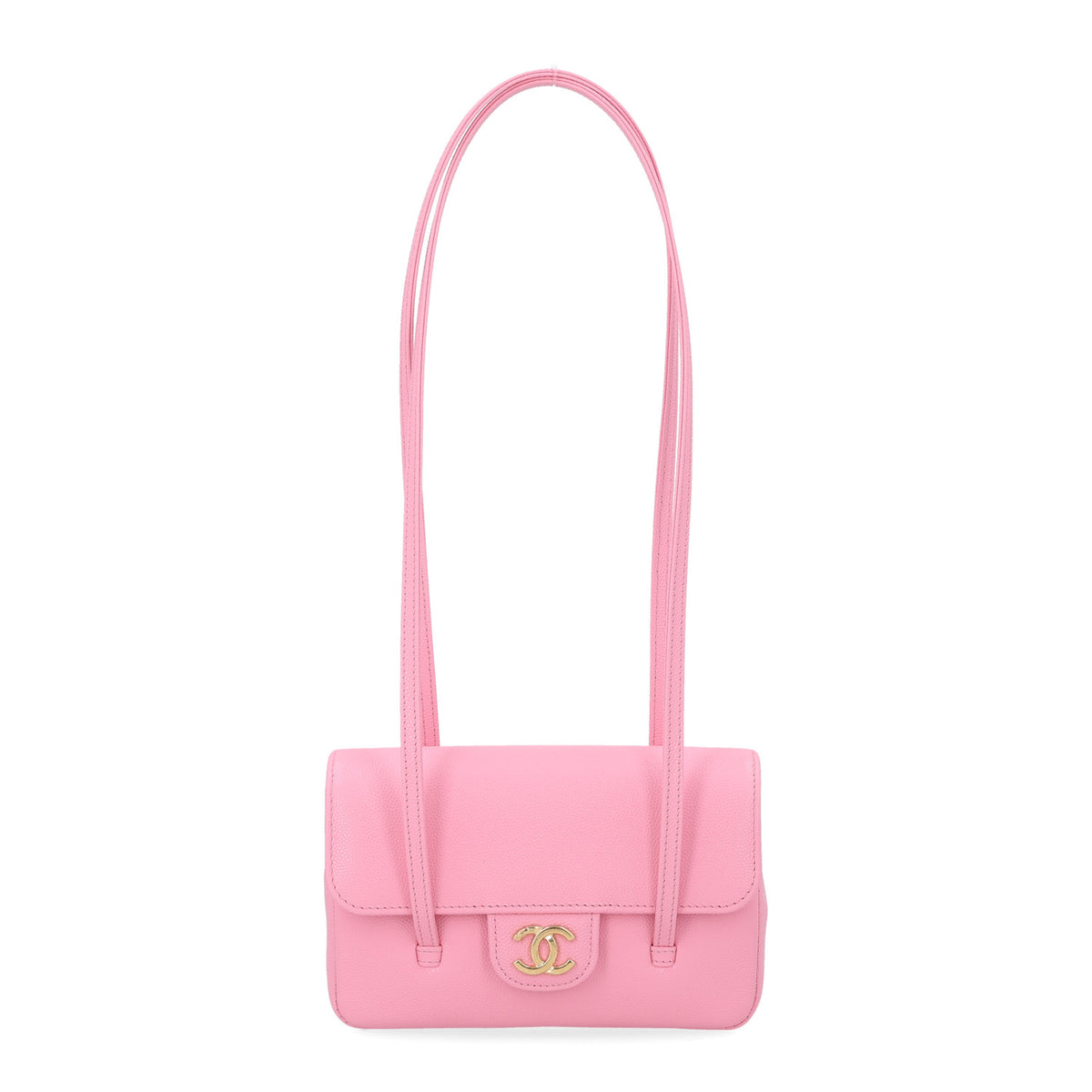 Shiny Caviar Mini Preppy Coco Shoulder Bag Rose