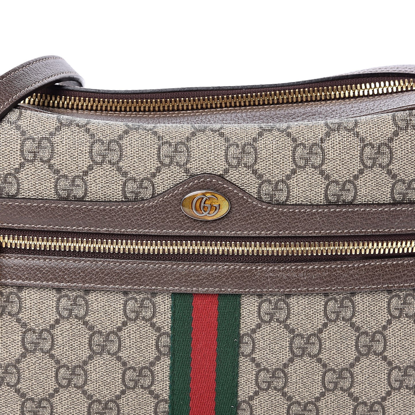 GG Supreme Monogram Web Small Ophidia Shoulder Bag Brown