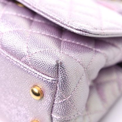 Chanel Iridescent Caviar Quilted Extra Mini Coco Handle Flap Purple 10 of 11