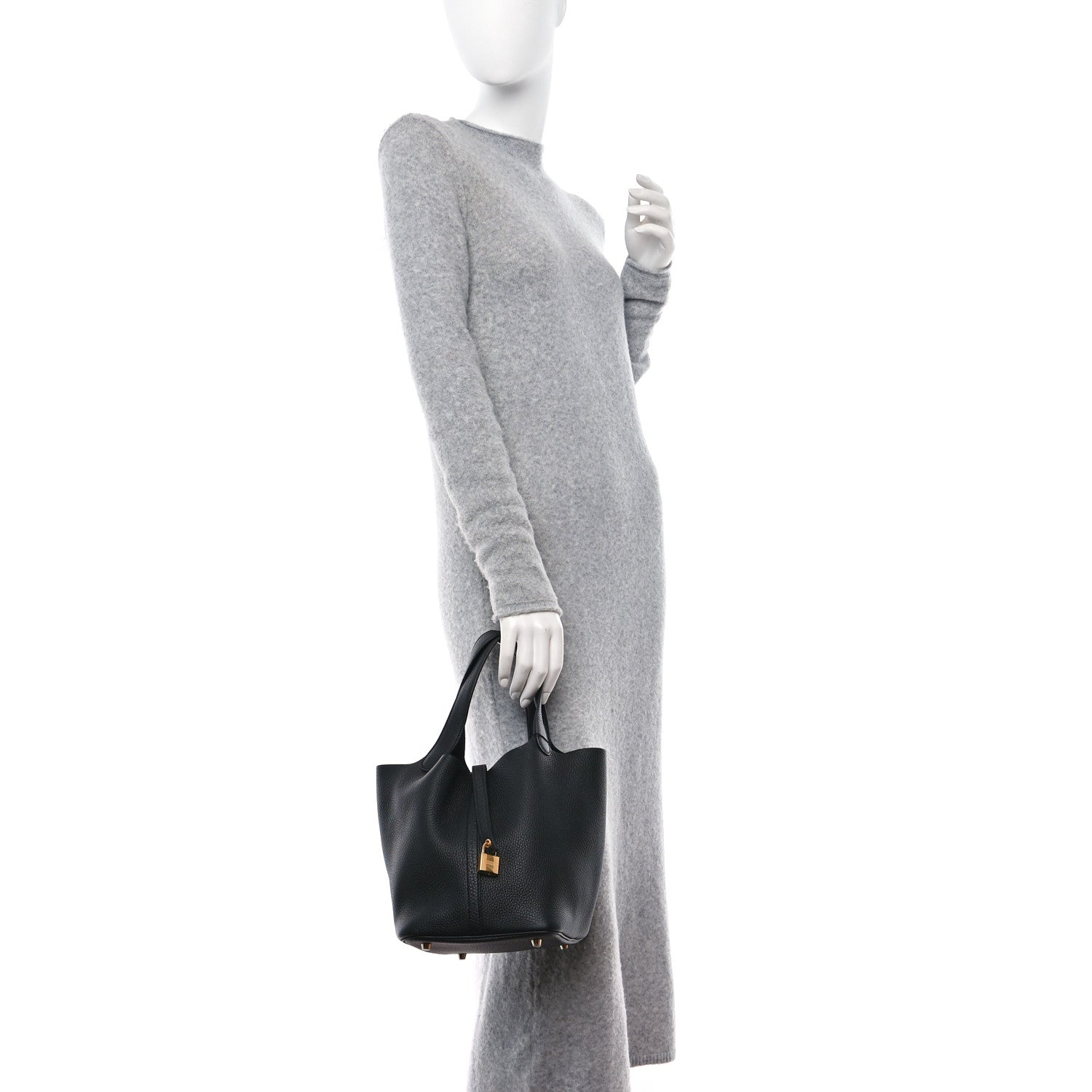 Hermes Taurillon Clemence Picotin Lock 22 MM Black 2 of 13