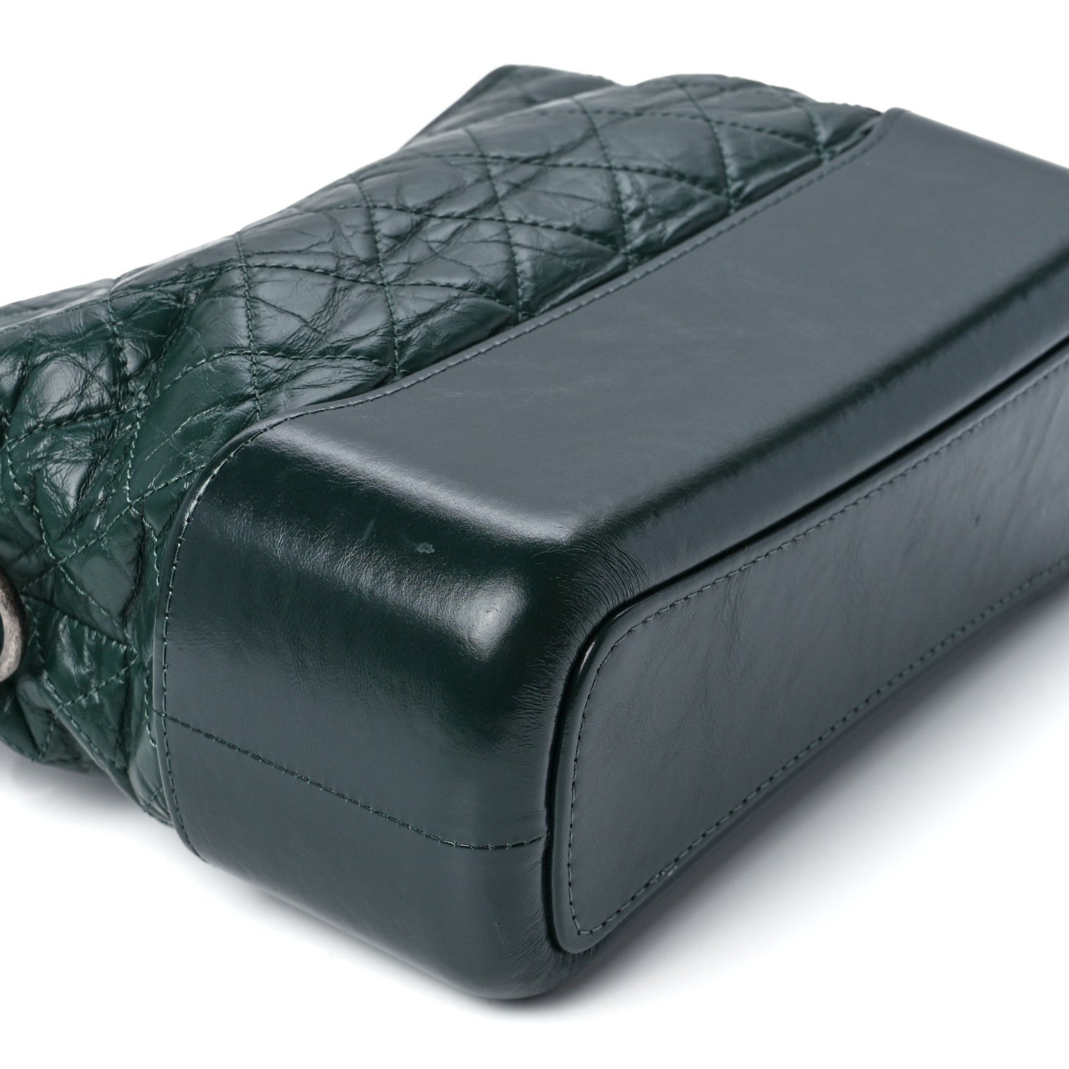 Chanel Aged Calfskin Quilted Medium Gabrielle Hobo Dark Green 9 of 10