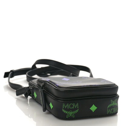 MCM Calfskin Color Splash Mini Crossbody Black Purple Green 4 of 8