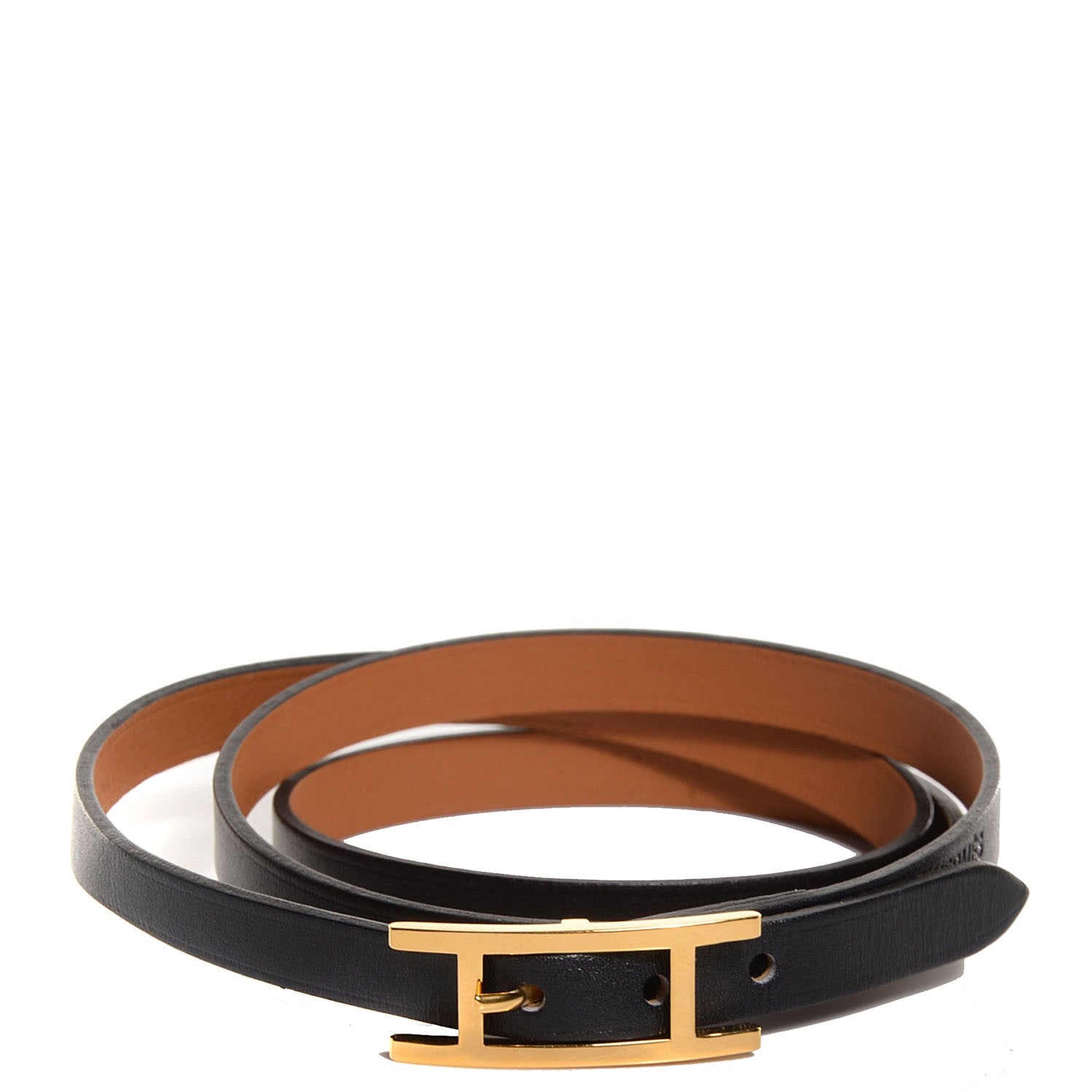 Hermes Chamonix Hapi 3 GM Triple Tour Wrap Bracelet Black 1 of 6