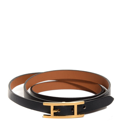 Hermes Chamonix Hapi 3 GM Triple Tour Wrap Bracelet Black 1 of 6