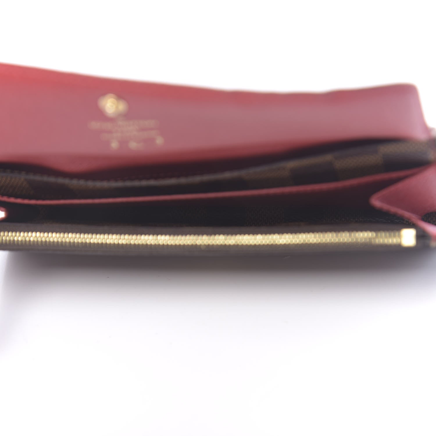 Louis Vuitton Damier Ebene Emilie Wallet Red 5 of 11