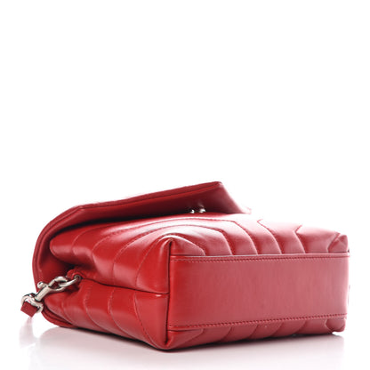 Saint Laurent Calfskin Y Quilted Monogram Toy Loulou Crossbody Bag Red 4 of 9