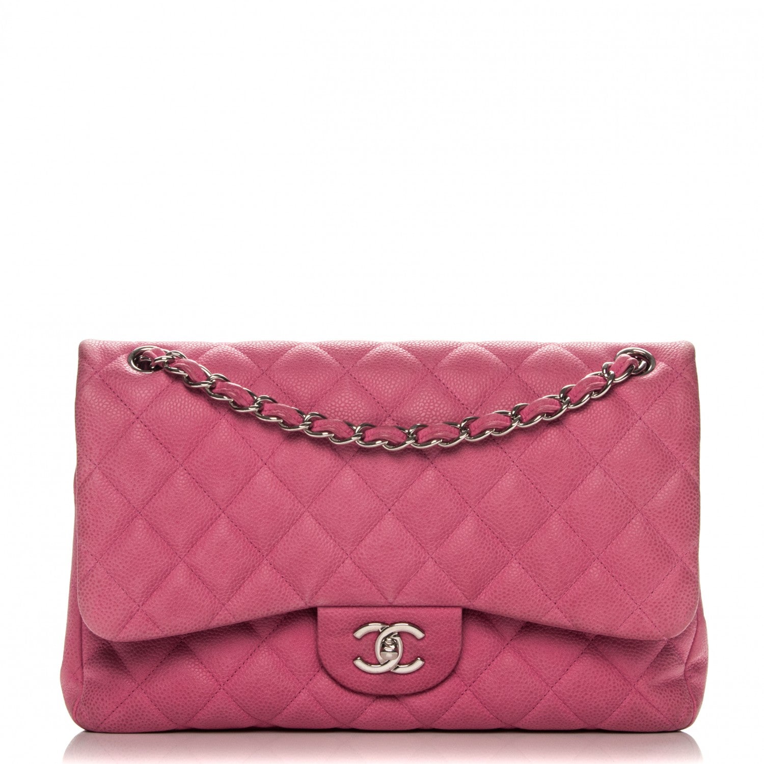 Chanel Iridescent Caviar Quilted Jumbo Double Flap Pink 1 of 12