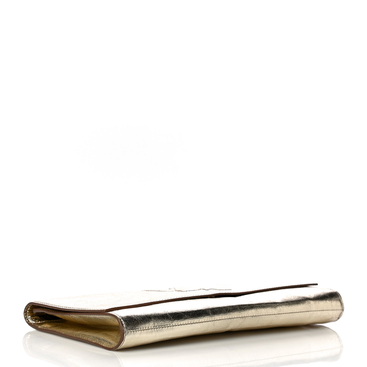 Saint Laurent Metallic Calfskin Monogram Large Belle De Jour Clutch Gold 5 of 18
