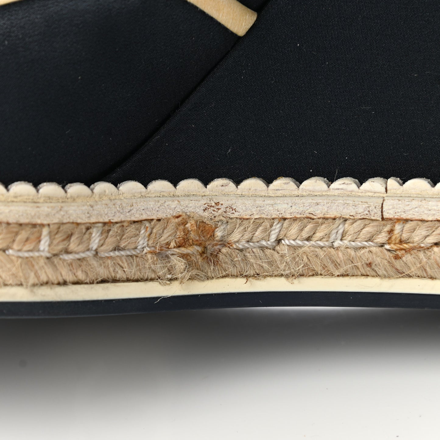 Silk Crepe Suede Calfskin Lace Up Wedge Espadrilles 35 Navy Grey