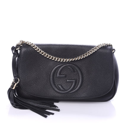 Gucci Pebbled Calfskin Medium Soho Flap Crossbody Black 1 of 9