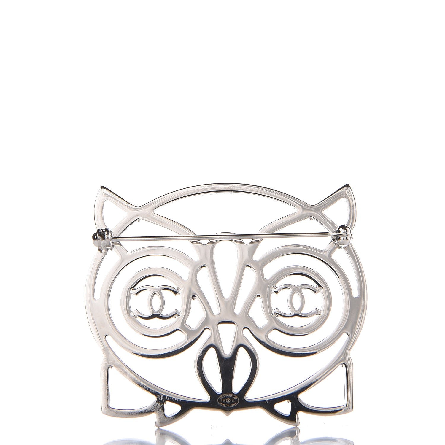 Chanel Strass Crystal Owl CC Brooch Purple 3 of 5