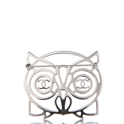 Chanel Strass Crystal Owl CC Brooch Purple 3 of 5
