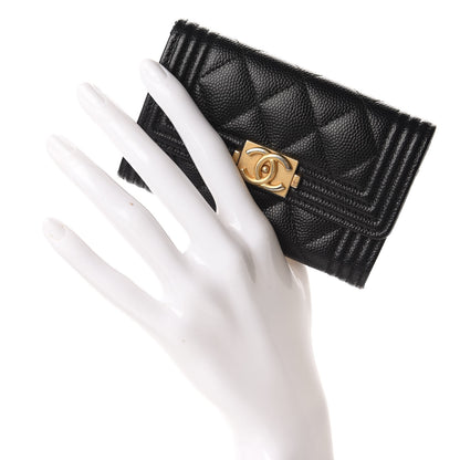 Chanel Caviar Quilted Boy Flap Card Holder Black 2 of 9