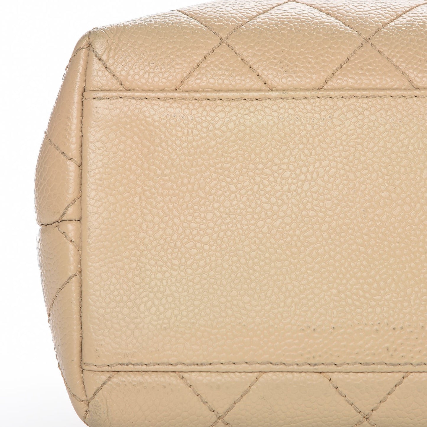 Caviar Quilted Jumbo Kelly Flap Beige Clair