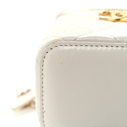 Chanel Calfskin Quilted Mini Perfect Fit Vanity Case With Chain White 10 of 10