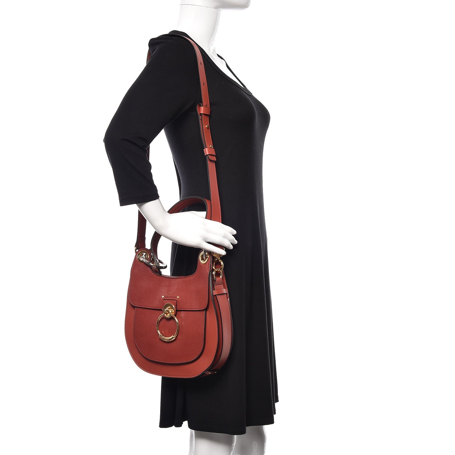Chloe Calfskin Medium Tess Hobo Sienna Red 2 of 9