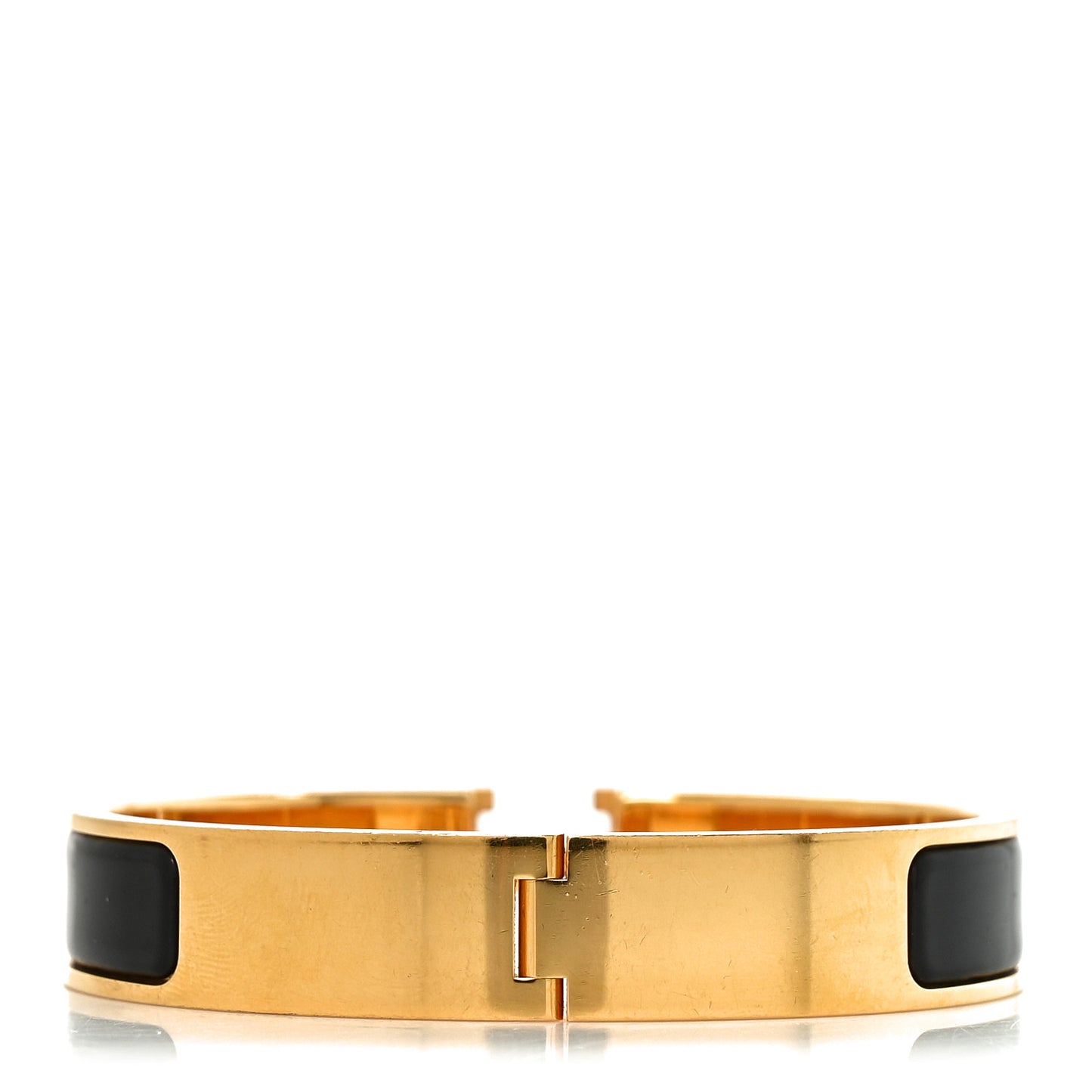 Enamel Narrow Clic Clac H Bracelet PM Black